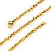 3mm Rack Plating Brass Rope Chain Necklaces for Women Men MAK-L044-29G-4