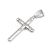 316 Surgical Stainless Steel & Clear Cubic Zirconia Pendants STAS-A137-03B-P-2