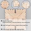 Natural Solid Wood Carved Onlay Applique Craft WOOD-WH0101-55-5