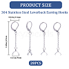 CREATCABIN 28Pcs 304 Stainless Steel Leverback Earring Findings STAS-CN0001-45-2