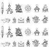 60Pcs 12 Styles Tibetan Style Alloy Pendants ST-CJ0002-56-1