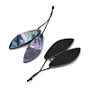 2Pcs Natural Black Lip Shell Pendants FIND-Z079-01G-2