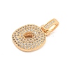 Brass Micro Pave Clear Cubic Zirconia Pendants KK-B099-01G-O-2