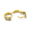 Brass Micro Pave Cubic Zirconia Hoop Earring EJEW-C088-26G-02-2