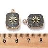 PVD Vacuum Plating 304 Stainless Steel Pave Natural African Turquoise(Jasper) Sun Pendants STAS-R130-73G-3