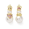 Brass & Cubic Zirconia & Plastic Imitation Pearl Pendants KK-G469-09G-1