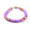 Handmade Polymer Clay Heishi Beads Bracelets BJEW-JB04480-2