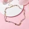 Natural Rutilated Quartz Chip Beaded Necklace NJEW-JN04616-10-2