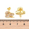 Brass Enamel Stud Earring Findings KK-CBA58F9-01G-05-3