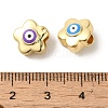 Brass Enamel Beads KK-R162-053G-3