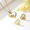 304 Stainless Steel & Acrylic Stud Earrings & Pendant Necklaces Sets FS-WGD84E7-02-1