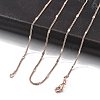 2mm Rack Plating Brass Twisted Chain Necklaces for Women Men MAK-L044-61RG-1