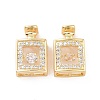 Brass Micro Pave Clear Cubic Zirconia Pendants KK-E068-VC287-2