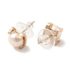 Natural Pearl Stud Earrings EJEW-K268-01KCG-2