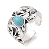 Oval Synthetic Turquoise Cuff Rings RJEW-B107-11AS-2