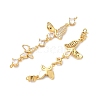 Brass Pave Clear Cubic Zirconia Connector Charms KK-Z139-12G-02-2