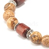 Natural Picture Jasper Beaded Stretch Bracelet for Women or Men BJEW-JB07732-02-4