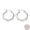 Rhodium Plated 925 Sterling Silver Hoop Earrings EJEW-K258-08P-1