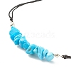 Synthetic Turquoise(Dyed) Chips Braided Bead Bracelet BJEW-JB08019-05-4