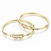 Brass Micro Pave Clear Cubic Zirconia Bangles BJEW-S142-013-NF-1