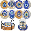 DIY 5D Diamond Painting Evil Eye Theme Cup Mat Kits PW-WG77157-01-1