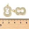 Brass Micro Pave Clear Cubic Zirconia Pendants KK-K365-24G-3