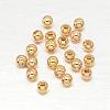 Real Gold Plated Brass Round Spacer Beads KK-L147-197-2mm-NR-1