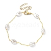 CCB Plastic Pearl Beaded Chain Bracelet BJEW-JB09433-1