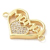 Brass Micro Pave Clear Cubic Zirconia Mama Connector Charms FIND-Z041-12A-2