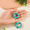 2Pcs Dyed Synthetic Turquoise Chip Beaded Pendants PALLOY-TAC0232-01-5