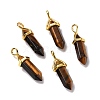 Natural Tiger Eye Pointed Pendants G-K329-43G-1