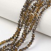 Electroplate Transparent Glass Beads Strands EGLA-A034-T4mm-P09-1