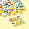 50Pcs 10 Colors Wood European Beads WOOD-FS0001-26-9