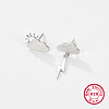 Rhodium Plated 925 Sterling Silver Ear Studs UK6907-2-1