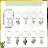 Cactus Tibetan Style Alloy Wine Glass Charms AJEW-AB00118-2