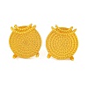 Brass Stud Earring Findings with Round Tray KK-G502-19A-G-1