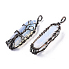 Opalite Big Wire Wrapped Pointed Pendants G-T133-R02F-2