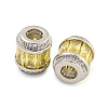 Rack Plating Brass Micro Pave Cubic Zirconia European Beads KK-F089-31P-3