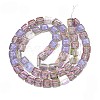 Electroplate Transparent Glass Beads Strands EGLA-N017-03F-2