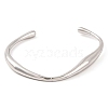 Non-Tarnish 304 Stainless Steel Open Cuff Bangles for Women BJEW-G711-02P-1