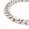 Rectangle 304 Stainless Steel Link Bracelet with Crystal Rhinestone for Men Women STAS-P304-13P-5