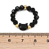 1Pc Cat Shape Glass Beaded Beads Finger Rings WG1374D-01-3