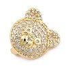 Brass Micro Pave Cubic Zirconia Slide Charms ZIRC-I068-04G-A-2