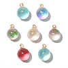 50Pcs Transparent Spray Painted Glass Pendants GLAA-CJ0002-03-3