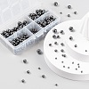 340Pcs 4 Sizes Non-Magnetic Synthetic Hematite Beads Strands G-LS0001-16-5