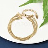 304 Stainless Steel Snake Chain Multi-Strand Bracelets For Women BJEW-Z095-01B-G-1