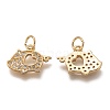 Brass Micro Pave Clear Cubic Zirconia Charms ZIRC-B002-50G-2