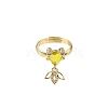 Brass Micro Pave Cubic Zirconia Adjustable Finger Rings for Women RJEW-K307-01G-23-1