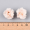 Polymer Clay Rhinestone Beads with Embossed Resin Roses RESI-T059-01A-03-3