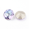 Pointed Back & Back Plated Glass Rhinestone Cabochons RGLA-J012-10mm-001VL-2